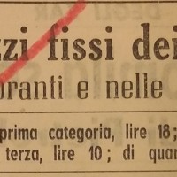 I prezzi fissi dei pasti, in «Il Resto del Carlino», 2 ottobre 1941. 