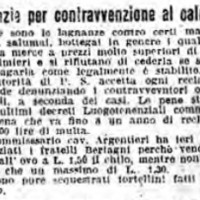 Denuncia per contravvenzione al calmiere, in «Il Resto del Carlino», 24 giugno 1917.