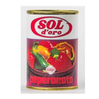 Peperonata in scatola con marchio di fantasia Sol d’Oro e logo Coop (1974)