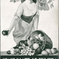 Pubblicità Consumate la frutta d’Italia, pubblicata su “Italia agricola” degli anni Trenta (“Italia agricola” 1932). 