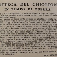 Bottega del ghiottone in tempo di guerra. Ragù vegetariano, in «L’Illustrazione italiana», 26 aprile 1941.