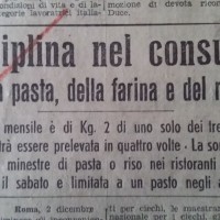 Disciplina nel consumo della pasta, della farina e del riso, in «Il Resto del Carlino», 2 dicembre 1940.